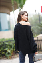 Load image into Gallery viewer, Openwork Boat Neck Sweater with Scalloped Hem
