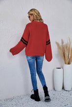 Load image into Gallery viewer, Heart Graphic Long Sleeve Ribbed Trim Sweater
