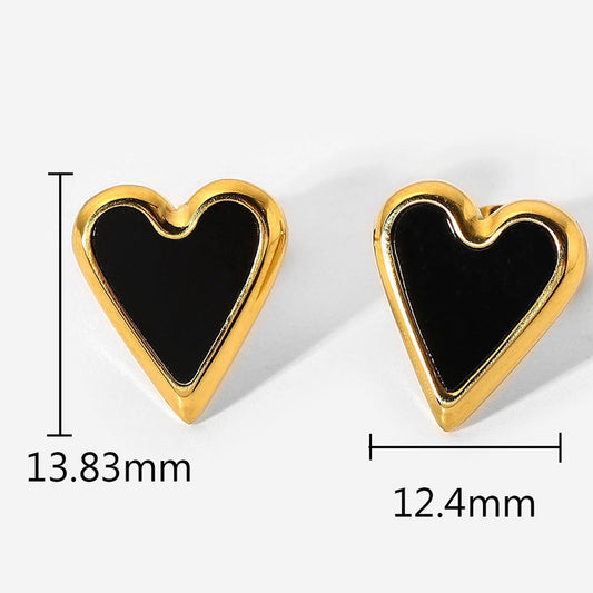 Shell Heart Stud Earrings