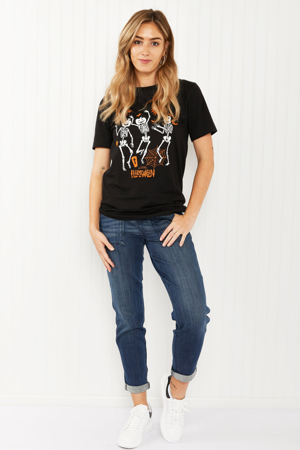 WKNDER Full Size Halloween Skeleton Graphic Tee