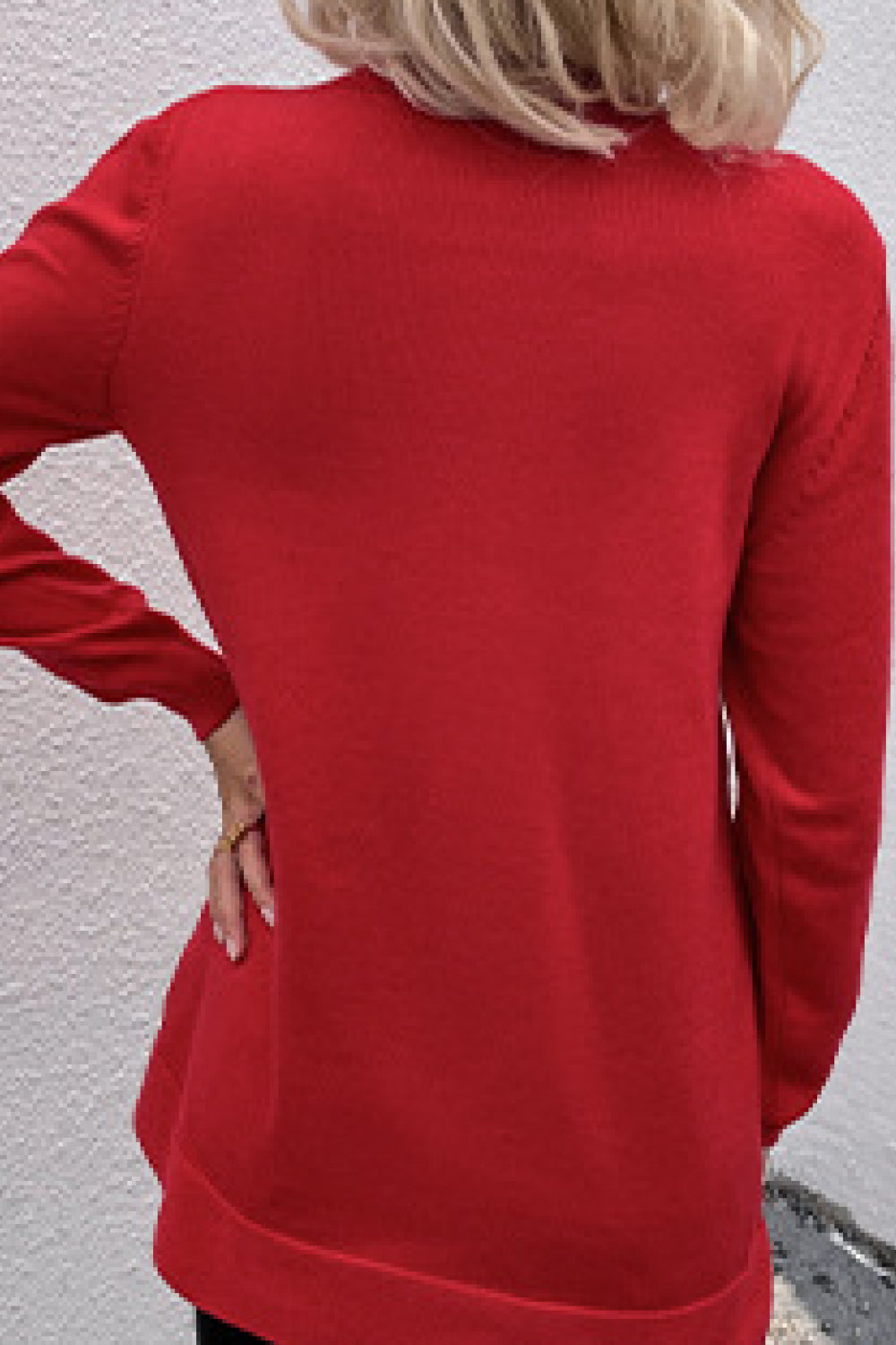 Round Neck Dropped Shoulder Sweater