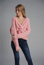 Load image into Gallery viewer, Twist Detail Rib-Knit Reversible Sweater
