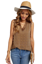 Load image into Gallery viewer, Swiss Dot Lace V-Neck Sleeveless Blouse
