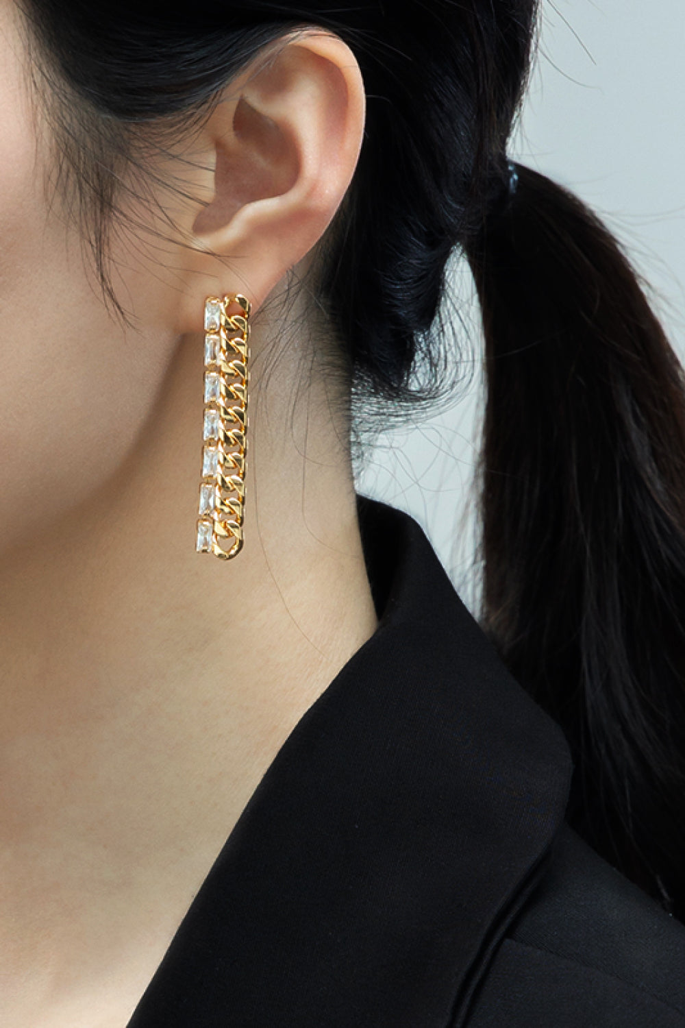 Curb Chain Drop Earrings