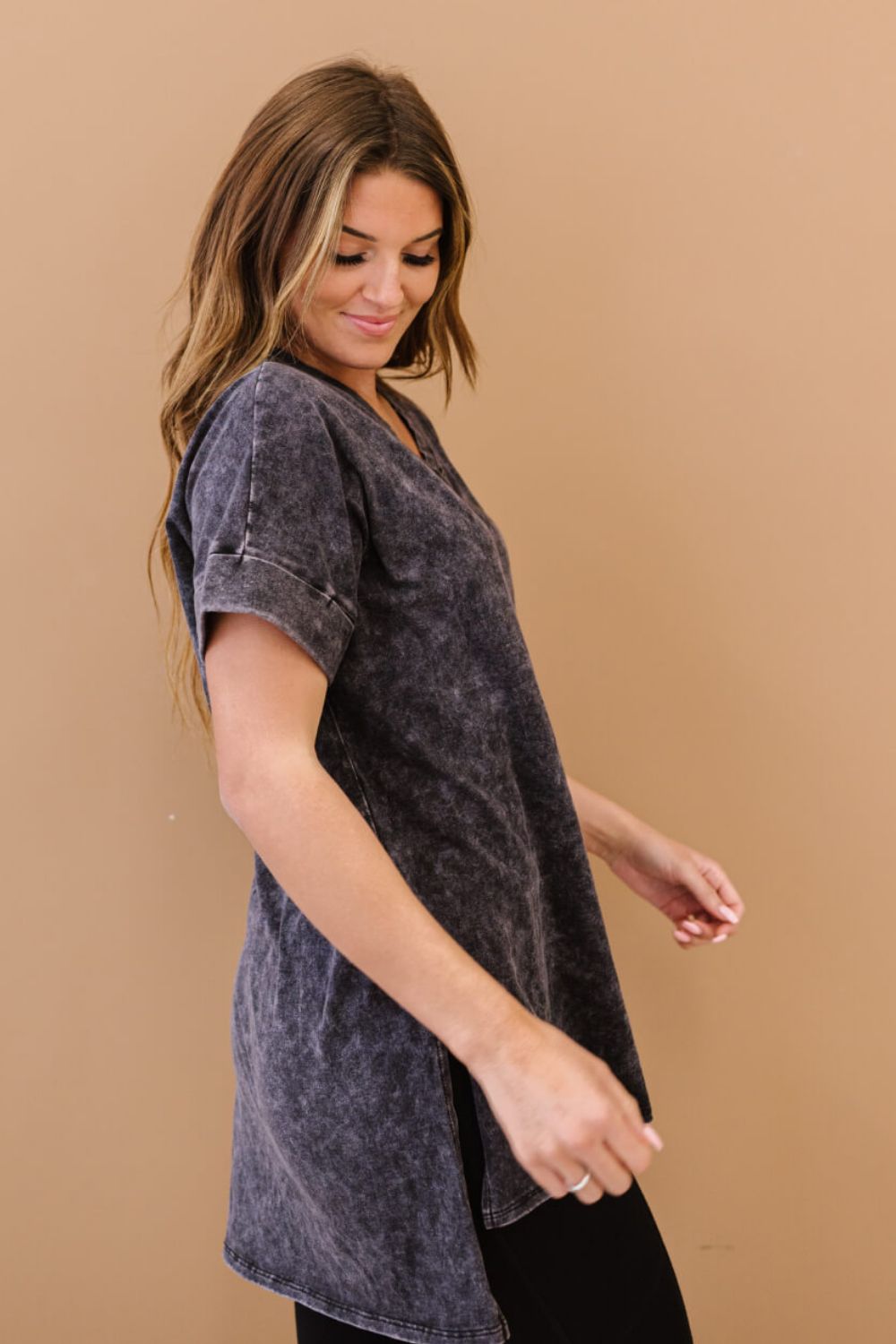 Zenana Memory Lane Full Size Run Mineral Wash Tee