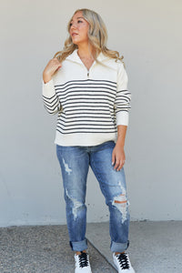 HYFVE Crisp Autumn Air Striped Quarter-Zip Knit Pullover