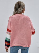 Load image into Gallery viewer, Striped Rib-Knit Dropped Shoulder Sweater
