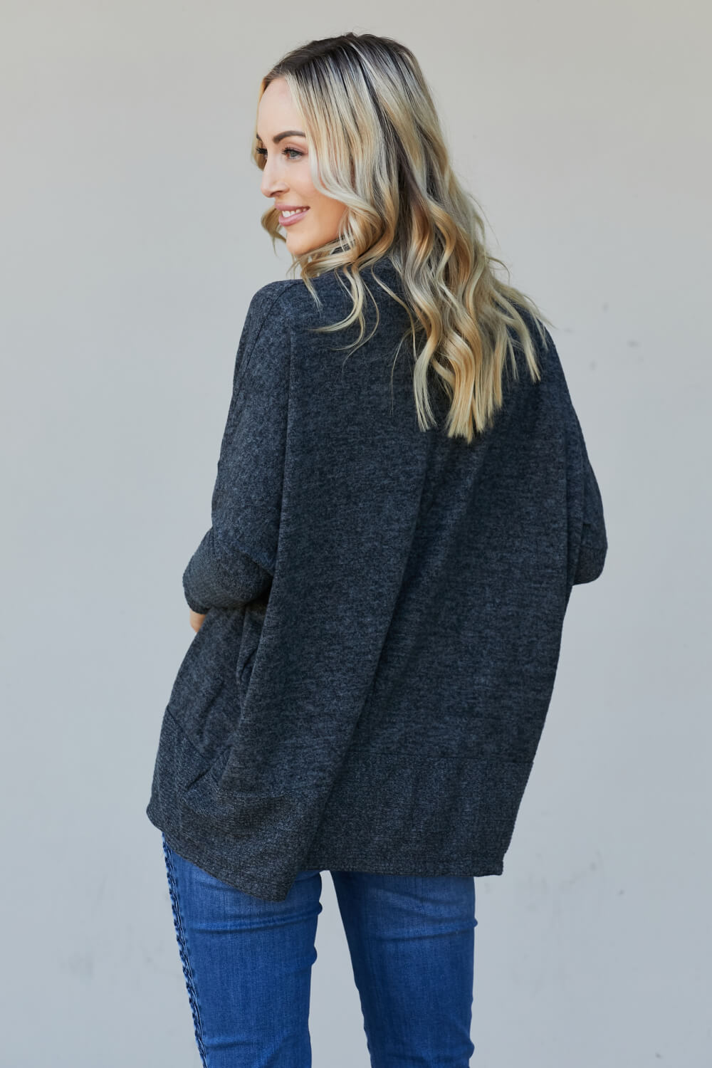 Zenana Full Size Brushed Cowl Neck Sweater