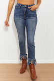 Judy Blue Alex Full Size Frayed Hem Relaxed Jeans