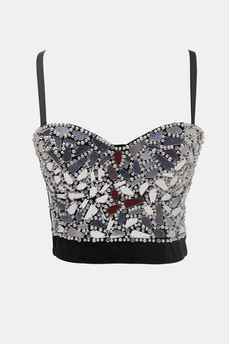 Mirrored and Beaded Crop Top