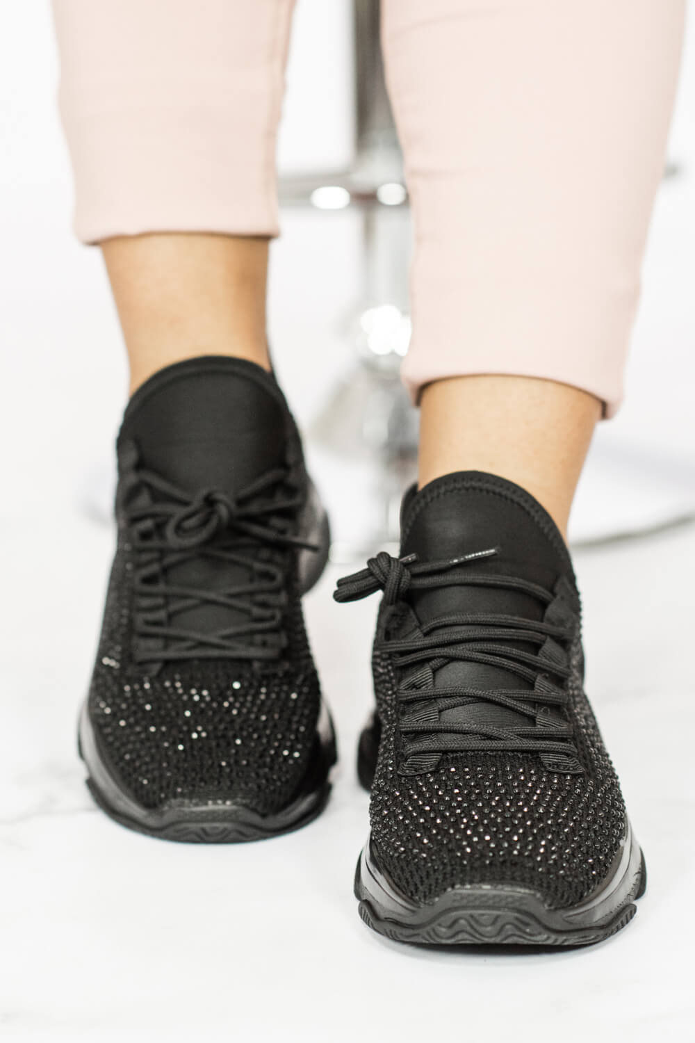 Berness Good Sport Rhinestone Chunky Sole Sneakers