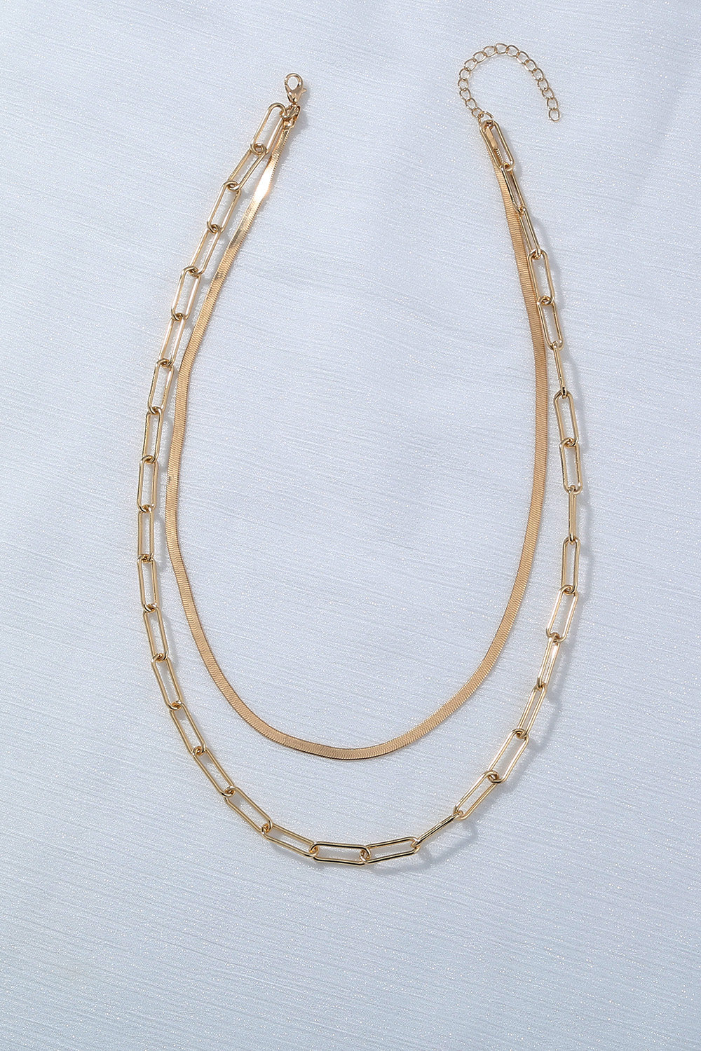 Snake Chain and Cable Chain Double-Layered Necklace