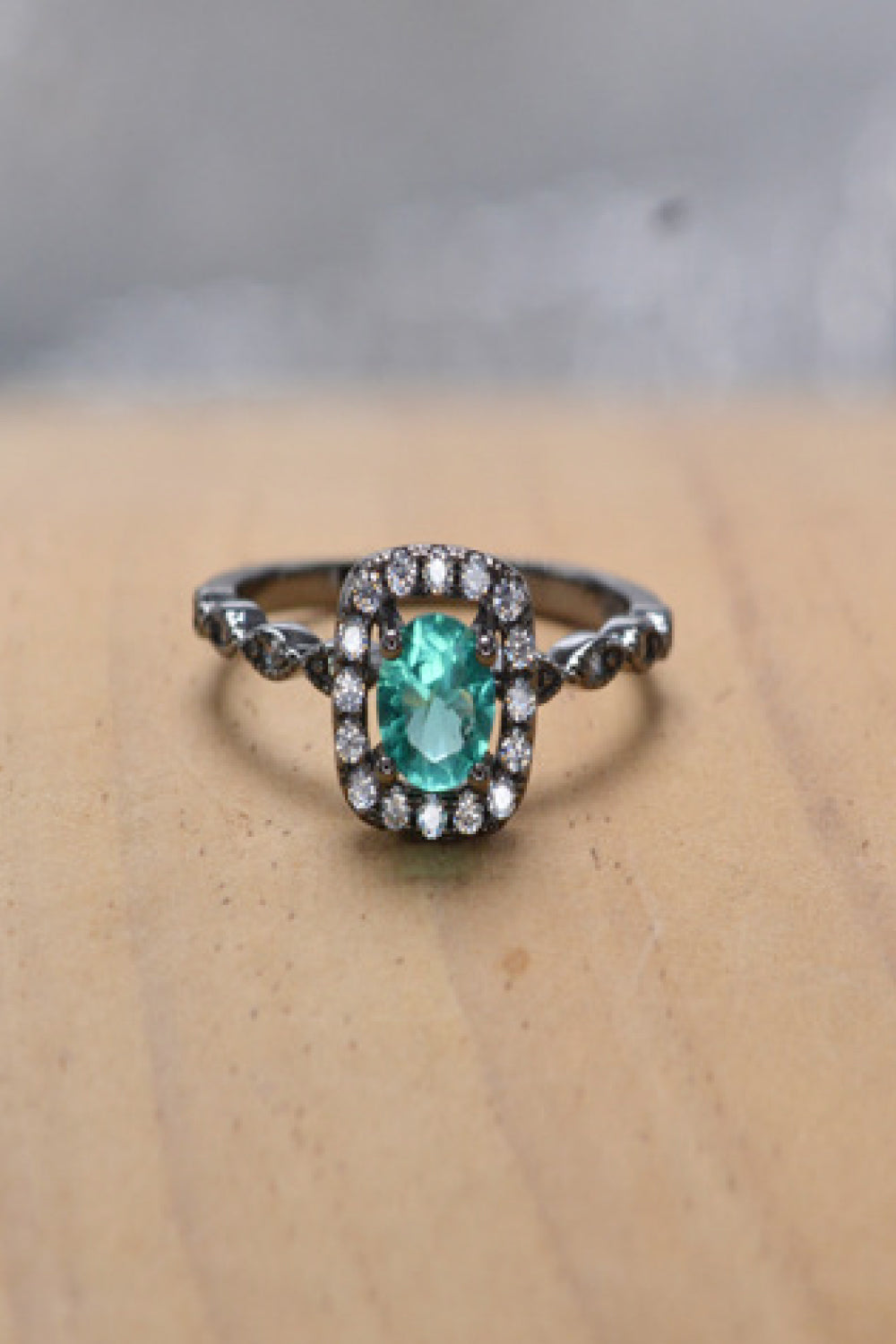 2-Piece Natural Paraiba Blue Zircon Ring Set