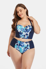 Load image into Gallery viewer, Plus Size Floral Lace-Up Halter Neck Bikini Set
