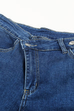 Load image into Gallery viewer, Asymmetrical Raw Hem Bell Bottom Jeans
