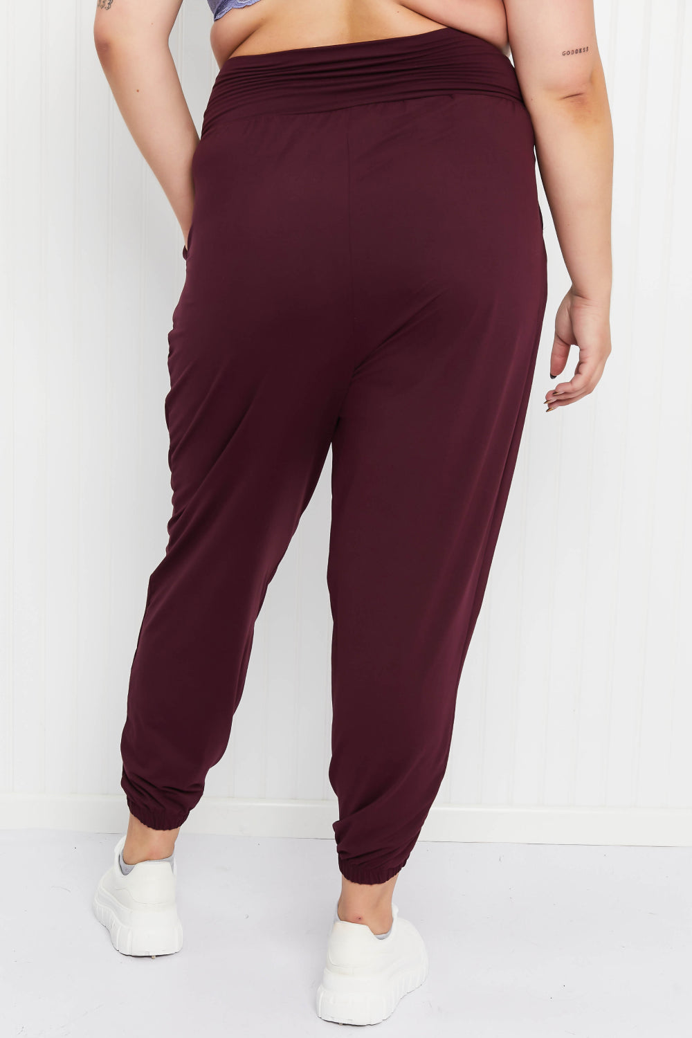 Rae Mode Full Size Deep Breaths Pleated Harem Joggers