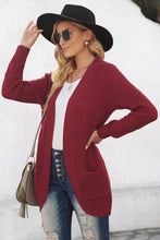 Load image into Gallery viewer, Open Front Curved Knit Cardigan Sweater
