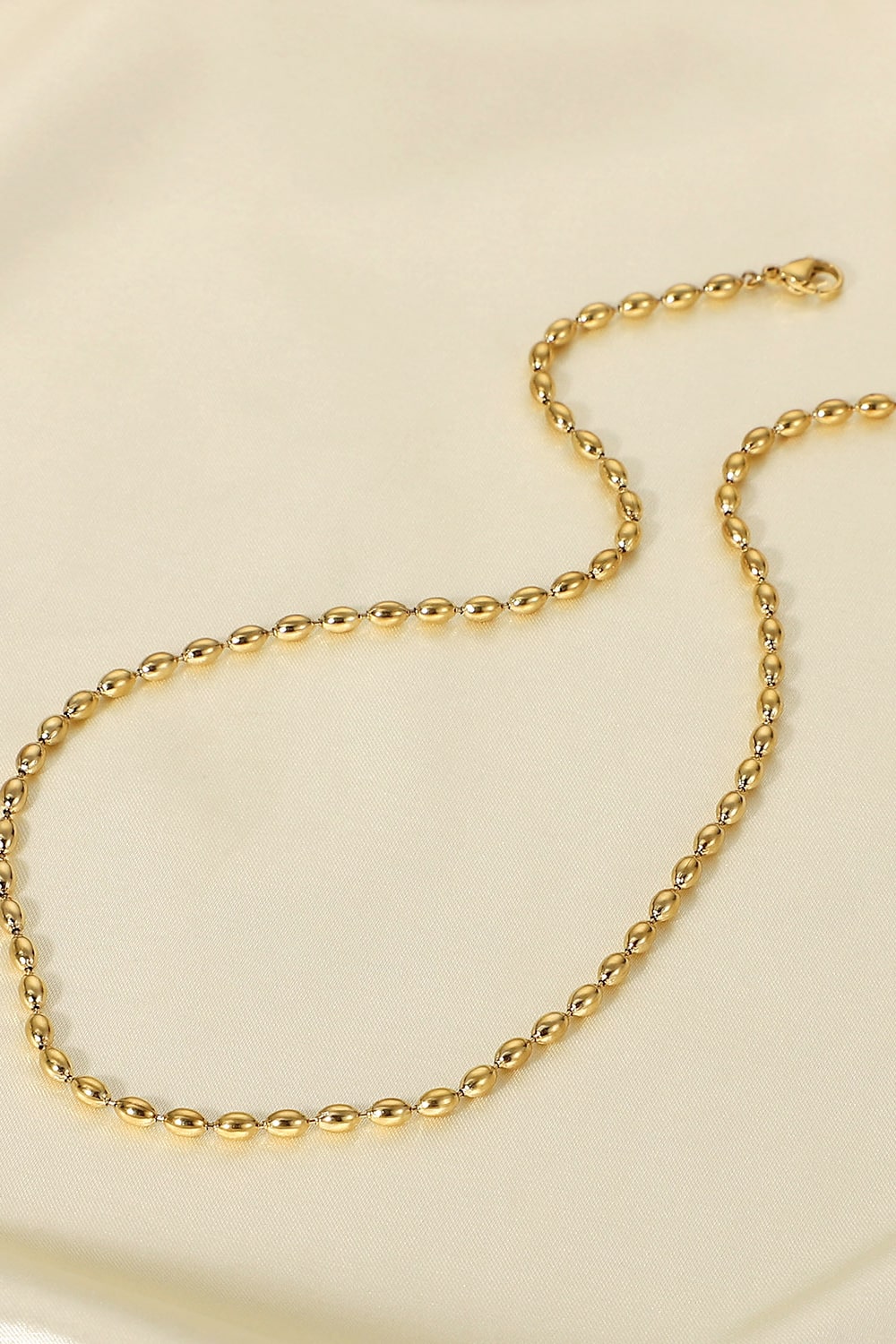 Think It Over Oval Beaded Chain Necklace