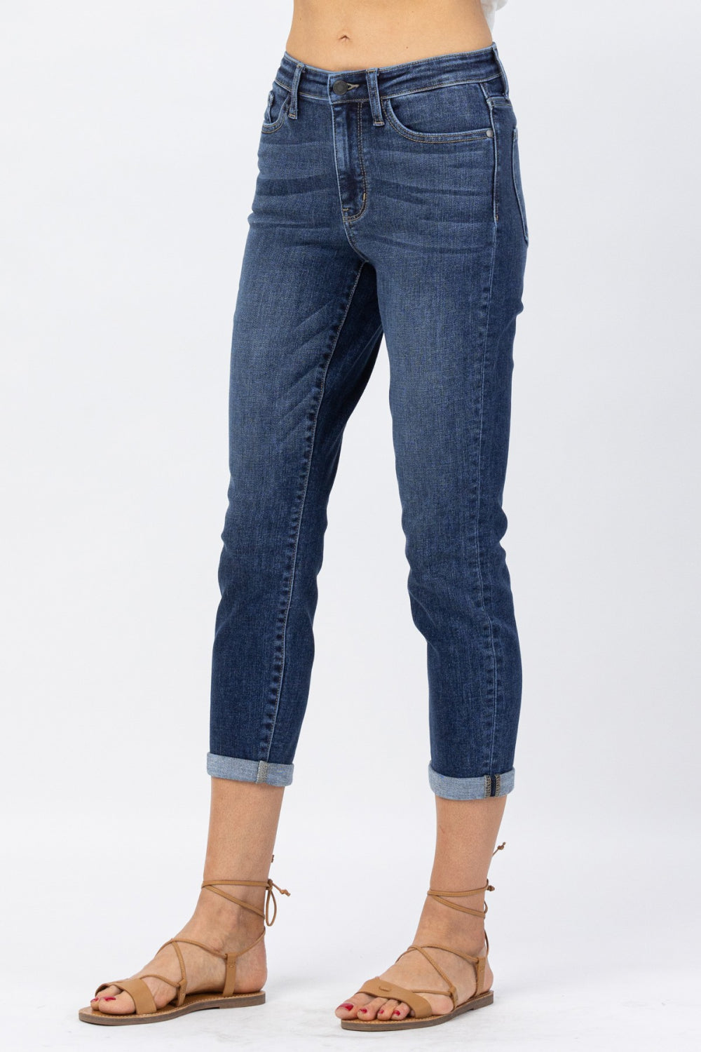 Judy Blue Full Size Cuffed Cropped Jeans