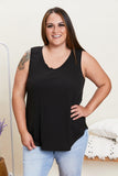 Sew In Love Never a Dull Moment Full Size Racerback Tank in Black