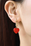 Rhinestone Heart Chain Drop Earrings