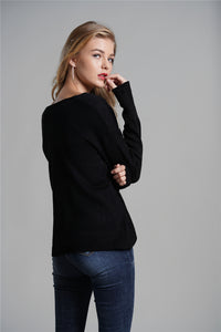 Tulip Hem Surplice Knit Sweater