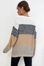 Load image into Gallery viewer, Striped Round Neck Long Sleeve Sweater
