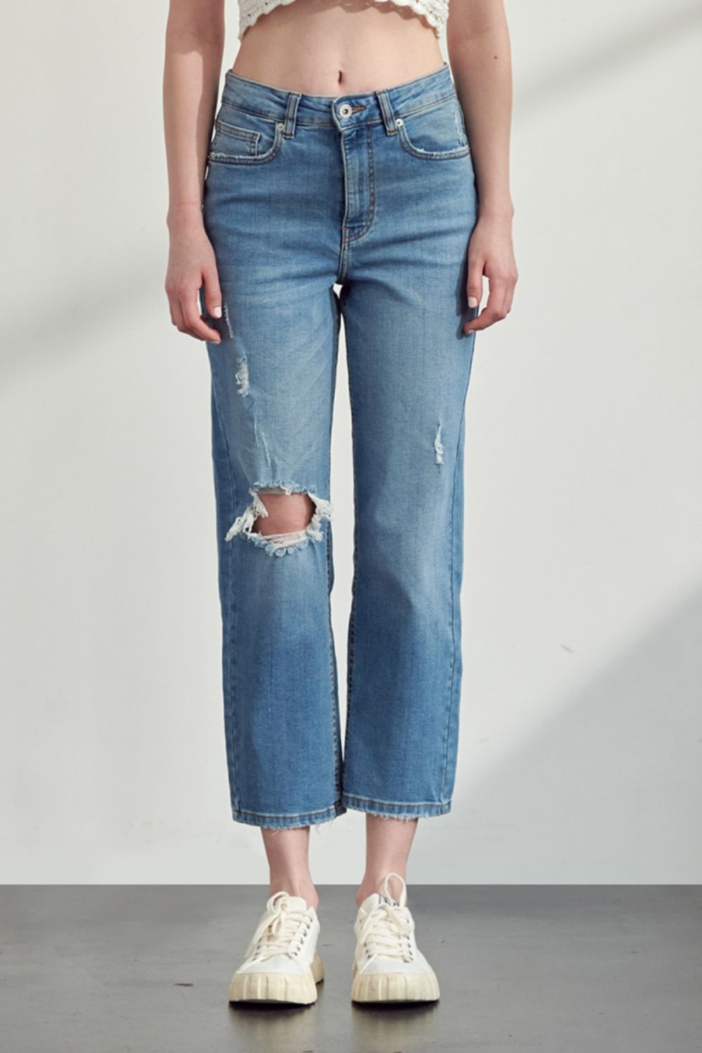 Muselooks What You Want Distressed Cropped Jeans