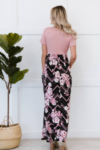 P & Rose Love Deeply Full Size Two-Tone Floral Maxi Dress