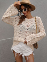 Load image into Gallery viewer, Openwork Dropped Shoulder Knit Top
