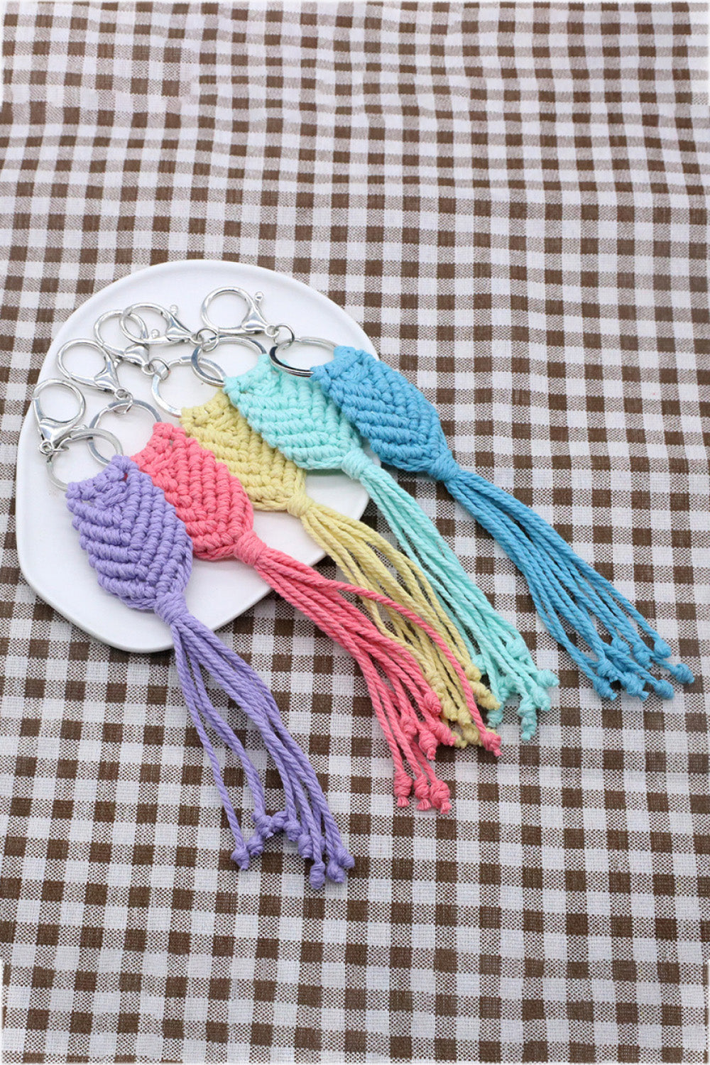 Assorted 4-Pack Handmade Fringe Keychain