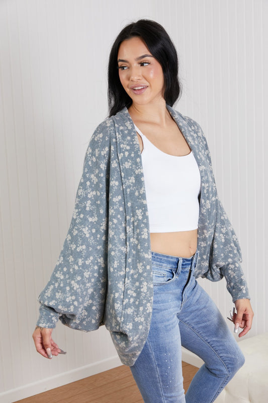 GeeGee Biggest Flirt Full Size Floral Print Cardigan