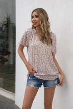 Load image into Gallery viewer, Ditsy Floral Frill Trim Short Sleeve Top
