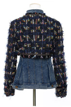 Load image into Gallery viewer, GAWQO Fringe Detail Cropped Jacket and Denim Vest Set
