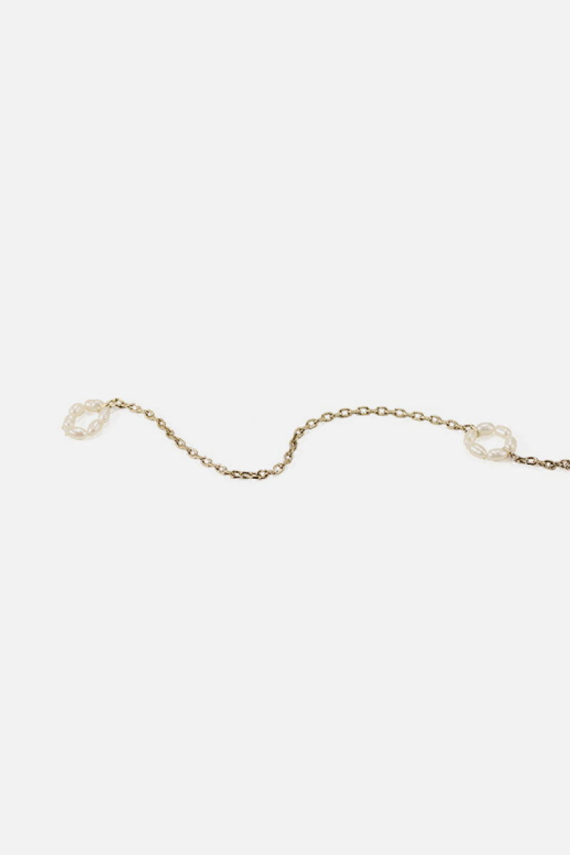 Eternity Silver Chain With Pearl Detailed Necklace