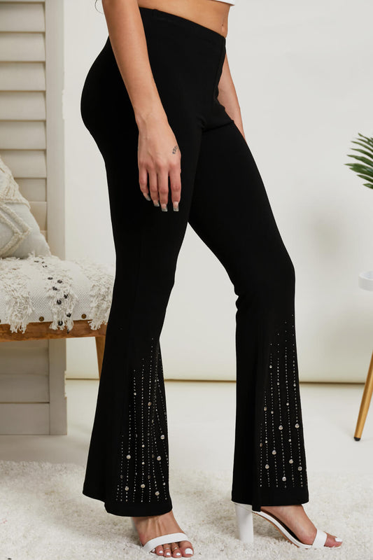 Vocal Eyes on You Full Size Rhinestone Flared Leggings