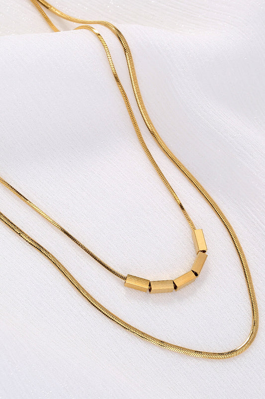 Double-Layered Herringbone Chain Necklace