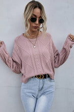 Load image into Gallery viewer, Cable-Knit Dropped Shoulder Cropped Sweater
