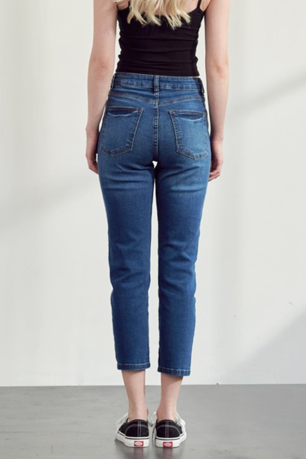 Muselooks High-Rise Distressed Cropped Jeans