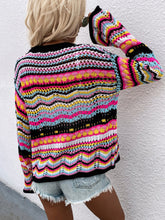 Load image into Gallery viewer, Chevron Stripes Openwork Cardigan
