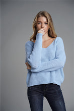 Load image into Gallery viewer, Twist Detail Rib-Knit Reversible Sweater
