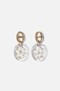 Gold Circular Pendant Earring