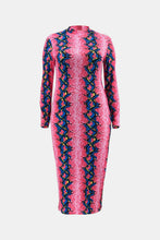 Load image into Gallery viewer, Plus Size Printed Mock Neck Maxi Dress
