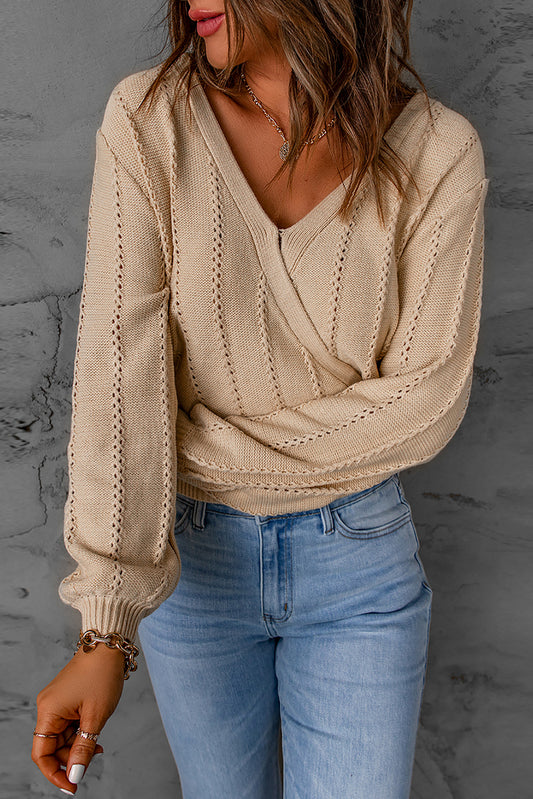 Cable-Knit Long Sleeve Sweater