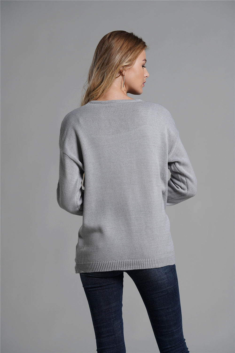 Tulip Hem Surplice Knit Sweater