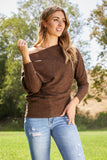 Emerald Collection Making a Move Full Size Ribbed Off-Shoulder Sweater