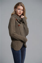 Load image into Gallery viewer, Button Detail Tulip Hem Waffle Knit Sweater
