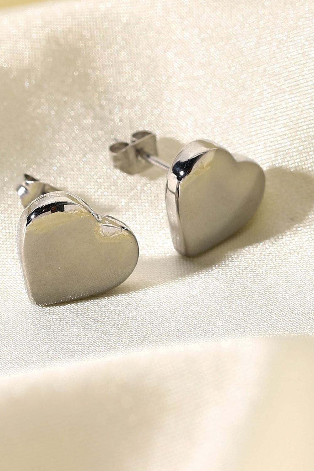 Stainless Steel Heart Stud Earrings