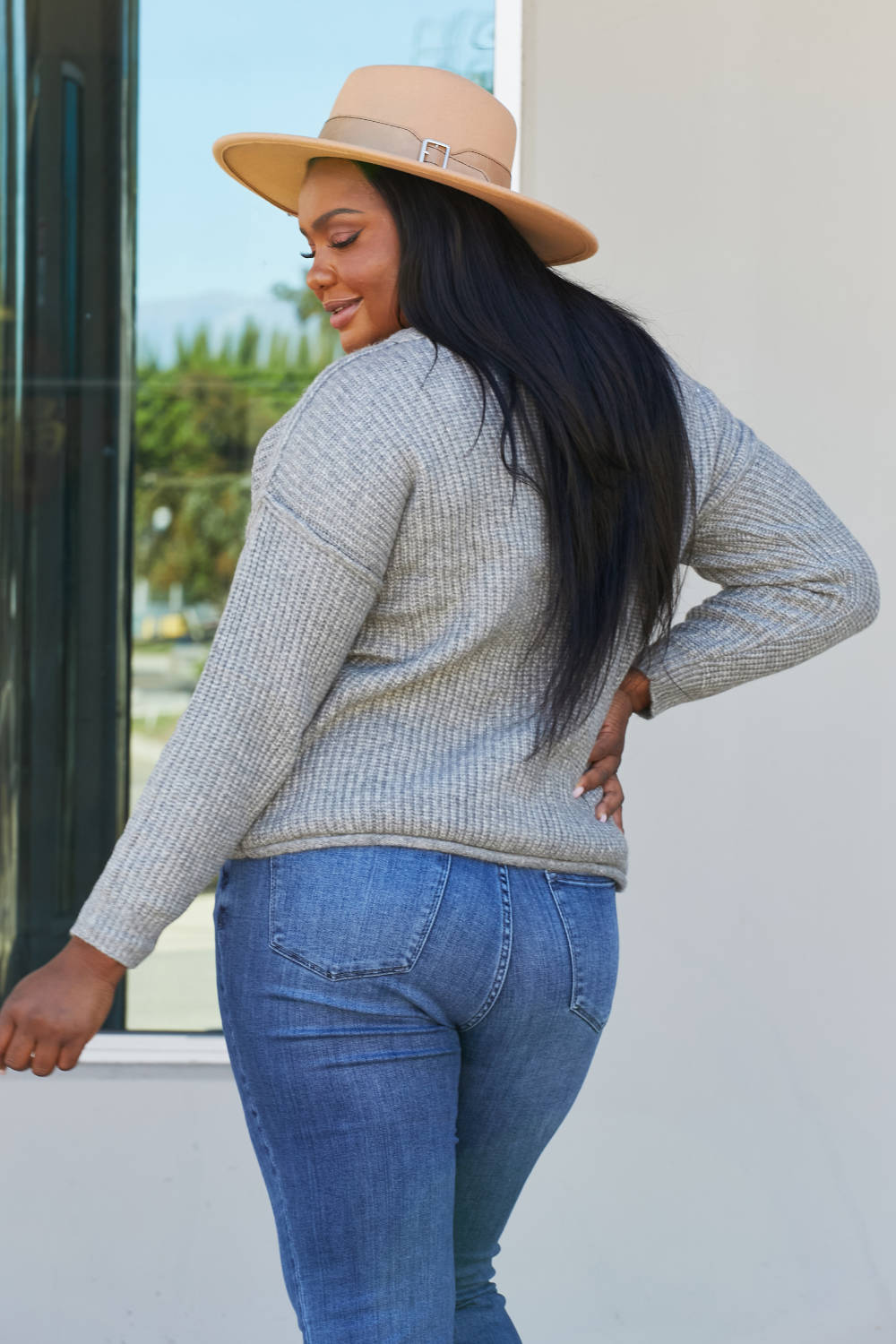 Sew In Love Full Size Raw Seam Sweater