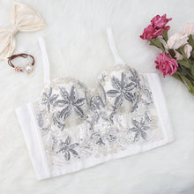 Load image into Gallery viewer, Sequined Floral Bustier with Beads
